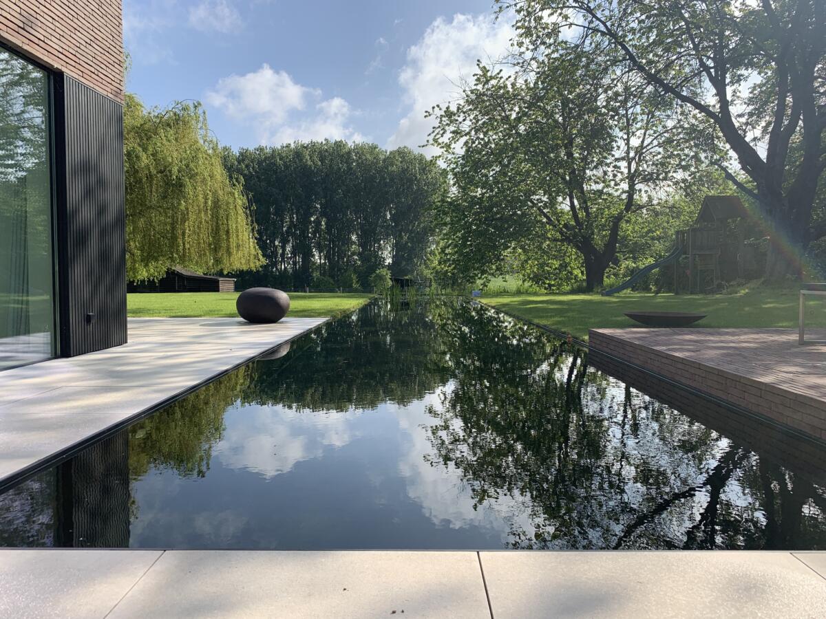 zwemvijver met eindeloos uizicht